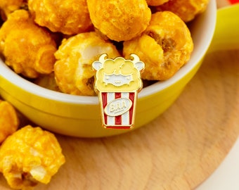 Popcorn Sheep Enamel Pin - An adorable sheep disguised as a snack – the classic movie popcorn