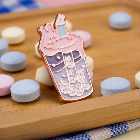 Jasmine Milk Tea Bunny Enamel Pin Jasmine Milk Tea Bunny Enamel Pin