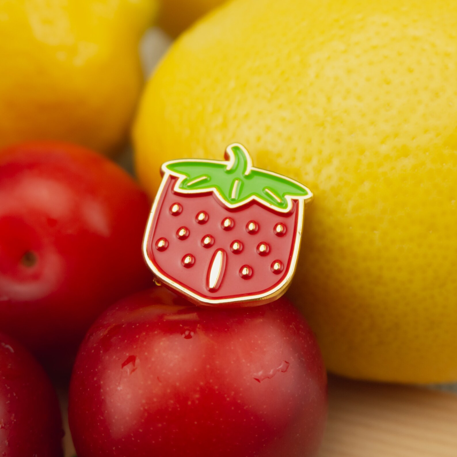 Pocket Strawberry Enamel Pin Etsy Singapore