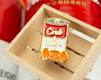 Canned Soup Crab Enamel Pin - Savor the flavor