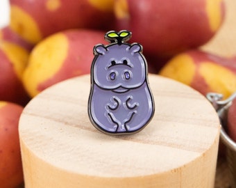 Hippotato Enamel Pin – Purple potato hippo | Bestie, best friend, friendship pin