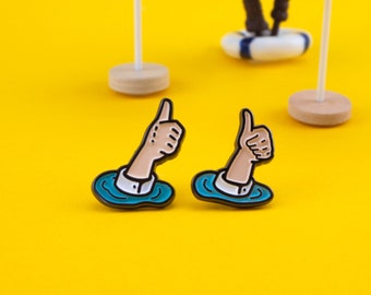 Alls Good Enamel Pin - Thumbs up but sinking | Motivation & Inspiration