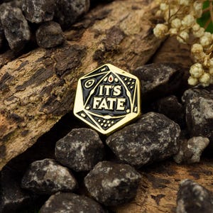 Dice of Fate Enamel Pin: D20 Tabletop Gamer Badge, Fantasy Art Gift
