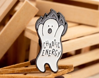 Chaotic Energy Enamel Pin: The Maniac Personality, Mental Health Humor, Chaos in Life