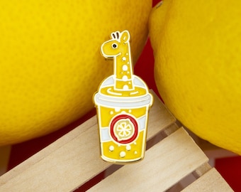 Giraffe Lemonade Enamel Pin - Quirky and refreshing sip | Sweets and treats