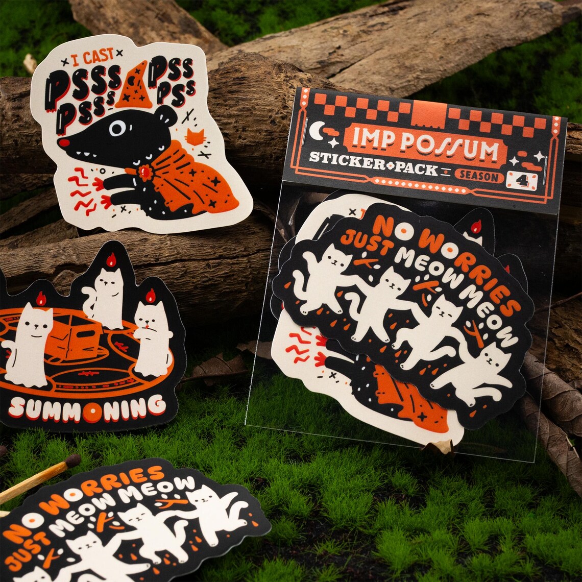 Imp Possum Sticker Pack Season 4: Cat Meme Waterproof Vinyl Stickers - Etsy