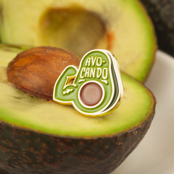 Avocado(Avo-can-do) Enamel Pin - You can do it! A pin for encouragement and motivation | Motivation & Inspiration