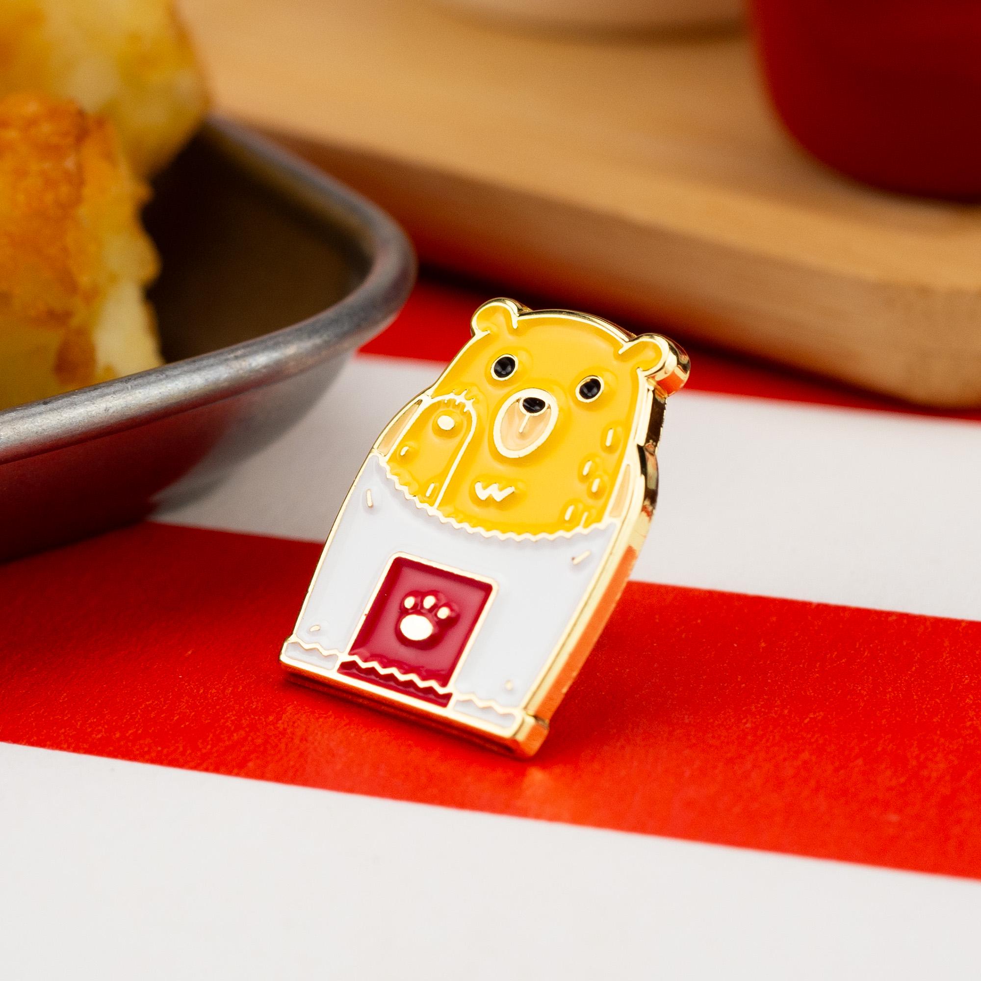 Hash Brown Bear Enamel Pin – Bear-y Tasty Hashbrown | Fast Food ...