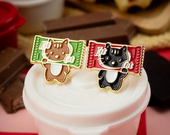 Kit Cat Emaljnål – Chokladkatt, Snackmat Ordvits