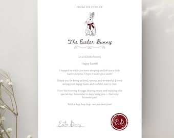 Editable Personalised Letter from the Easter Bunny, Instant Download, Kids Easter Printable, Custom name Easter Bunny letter