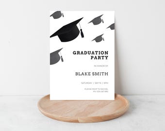 Graduation Party Invitation Template | Editable Canva Grad Invite | Modern Graduation Celebration | Printable Digital Download