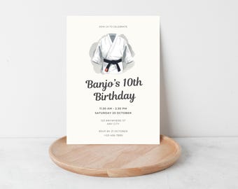 Karate Birthday Invitation | Martial Arts Party | Editable Canva Template | Boys Kids Digital Download