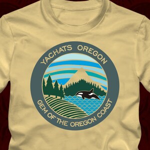 YACHATS OREGON Gem Of The Oregon Coast  T-Shirt - Basic Men&#39;s/Unisex Tshirt - Adult Sizes S-3XL -16 Color Options - orca killer whale
