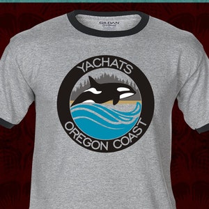 YACHATS OREGON COAST -Premium Men&#39;s/Unisex Tshirts-Ringers/Raglans/Blends/Long Sleeve/Tank Tops- orca killer whale forest sea ocean beach