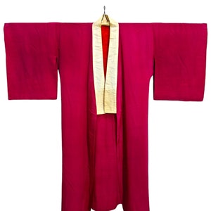 Japanese Women&#39;s Traditional Juban Pink Nagajuban Inner Under Wear Kimono Dress Yukata | Floral Kimono | Long Kimono Robe - A807