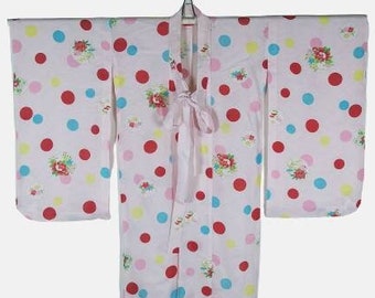 Jonge meisjes witte katoenen yukata met kleurrijke bloemen en vlinders Kleding Meisjeskleding Pyjamas & Badjassen Jurken 