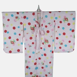 Japanese Kimono Robe Pink Floral Kimono Dress | Floral Kimono | Kimono Cardigan| Long Kimono Robe | Yukata  - A367