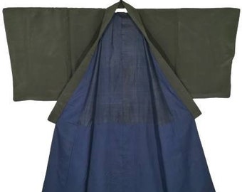 Japanese Kimono Robe Brown Men's Kimono Dress | Floral Kimono | Kimono Cardigan | Long Kimono Robe | Yukata kimono - A195