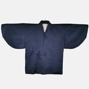 Japanese Blue Haori Dochugi Abstract Kimono Jacket | Floral Kimono Haori | Kimono Cardigan | Short Kimono Robe | Short Sleeve - A638