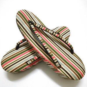 Japanese Traditional Green Zori Geta Sandal Slipper Geta Shoes Geisha Geta Wood Maiko Kimono Costume - A459