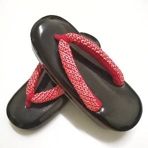 Japanese Traditional Beige Zori Geta Sandal Slipper Geta Shoes Geisha Geta Wood Maiko Kimono Costume - A486