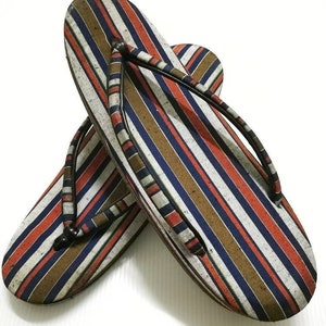 Japanese Traditional Brown Blue Zori Geta Sandal Slipper Geta Shoes Geisha Geta Wood Maiko Kimono Costume - A466