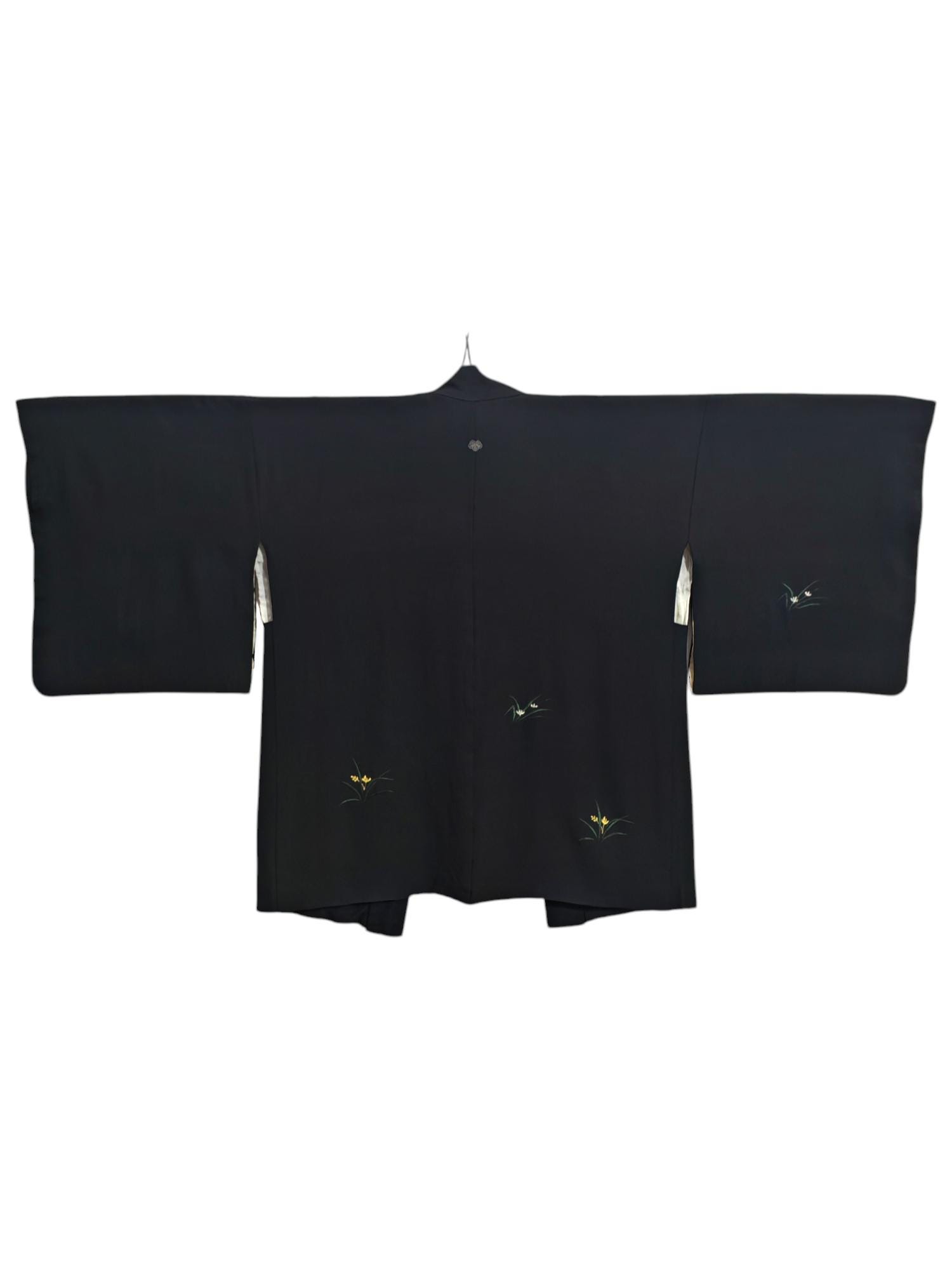 Japanese Black Haori Silk Floral Kimono Jacket | Floral Kimono