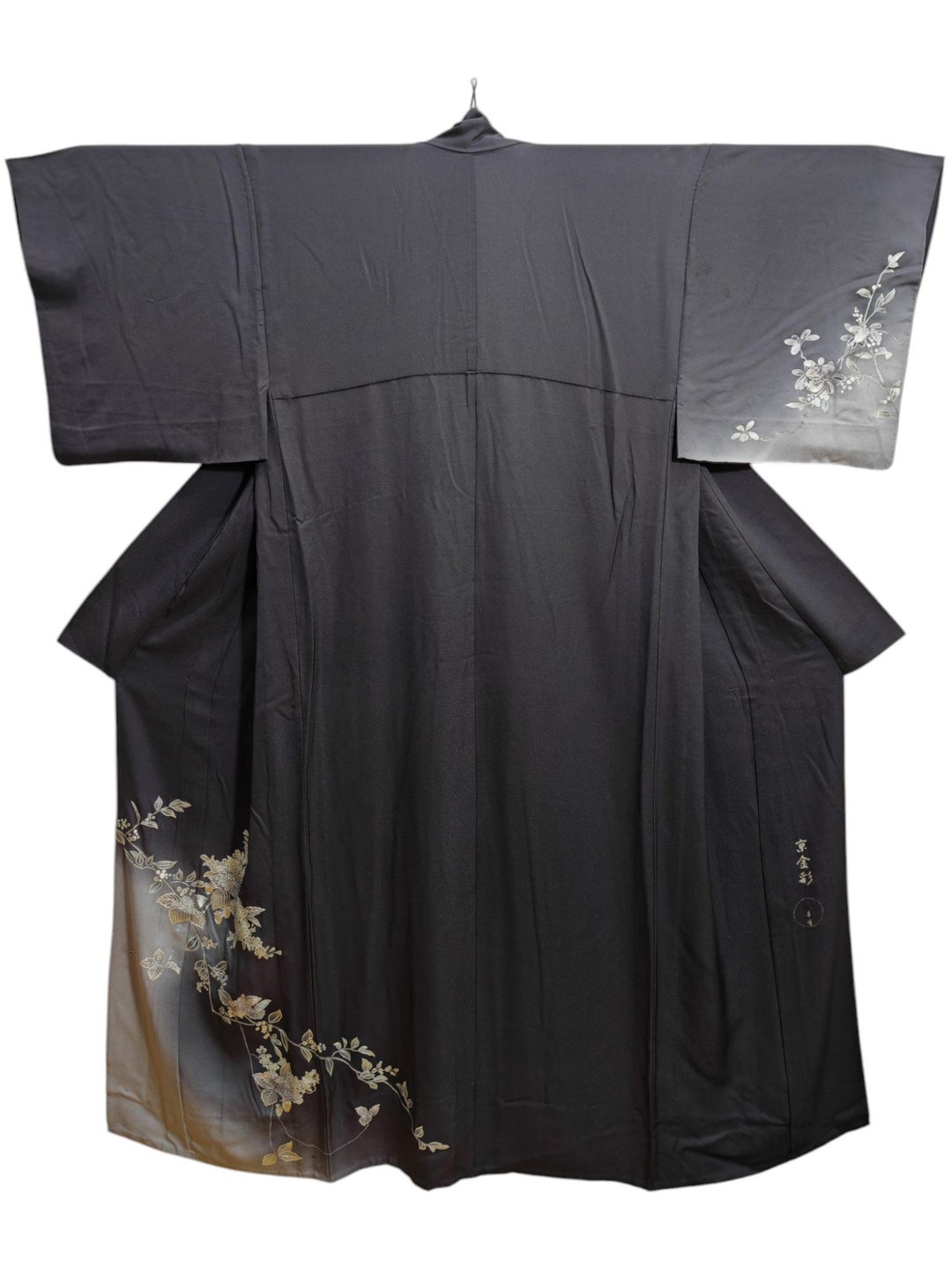 Japan Purple Robe Japanese Kimono Robe Purple Houmongi Floral Kimono Dress | Floral ...