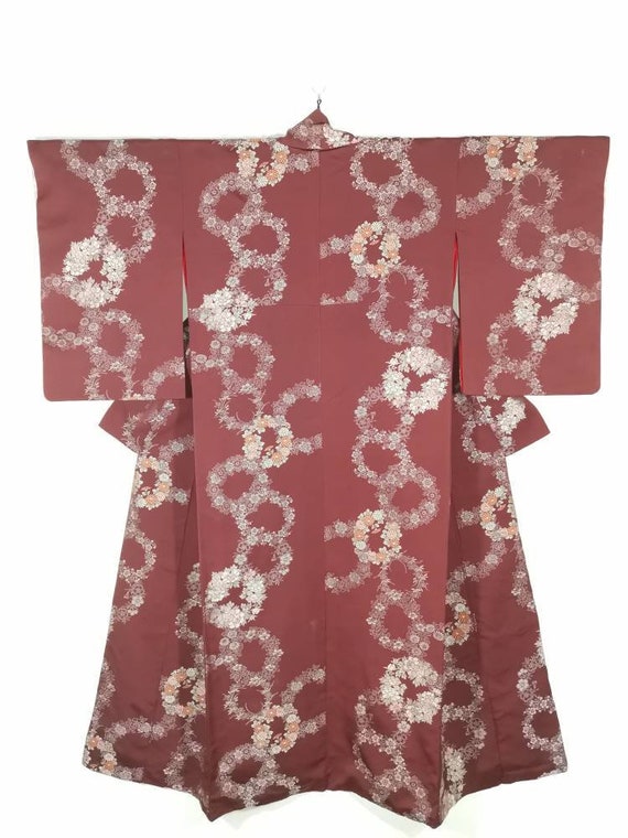 Japanese Kimono Robe Red Floral Kimono Dress | Flo