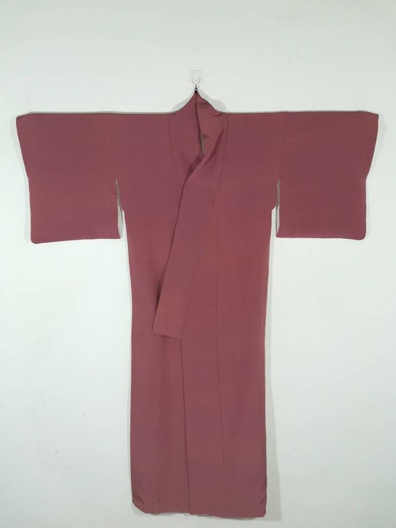 Japanese Kimono Robe Red Floral Silk Kimono Dress