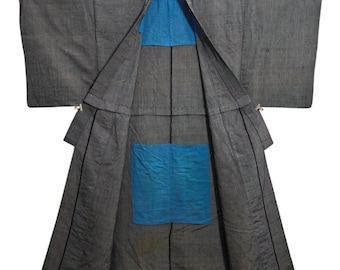 Japanese Kimono Robe Grey Men's Kimono Dress | Floral Kimono | Kimono Cardigan | Long Kimono Robe | Yukata kimono - N14
