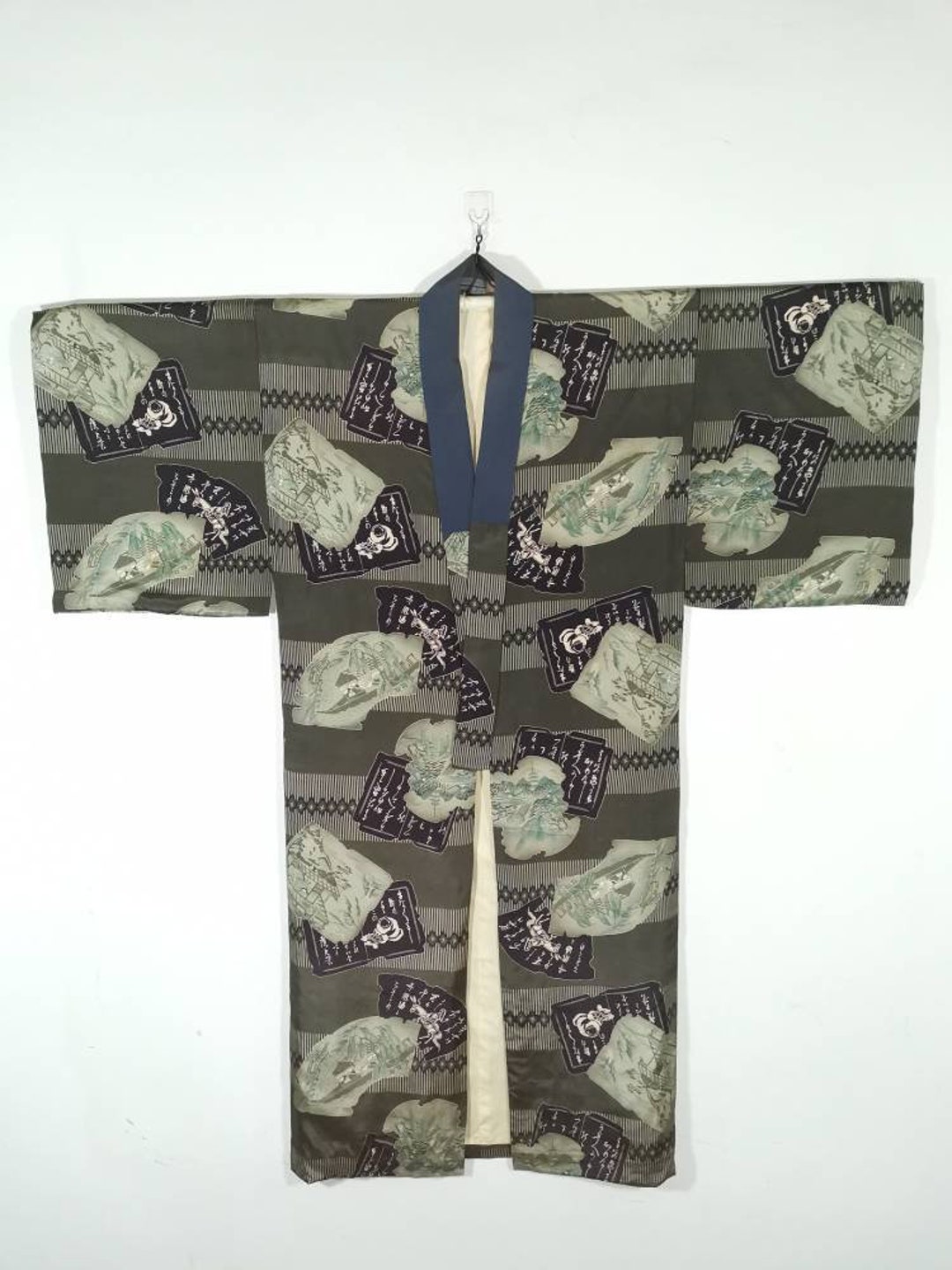 Japanese Green Nagajuban Inner Under Wear Juban Vintage Kimono - Etsy