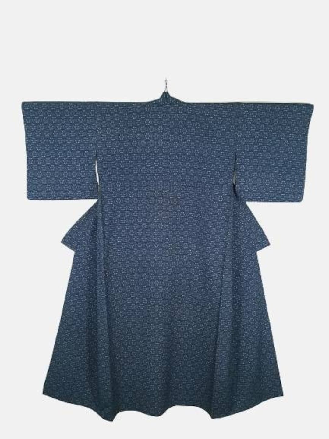 Japanese Kimono Robe Blue Abstract Kimono Dress Floral - Etsy