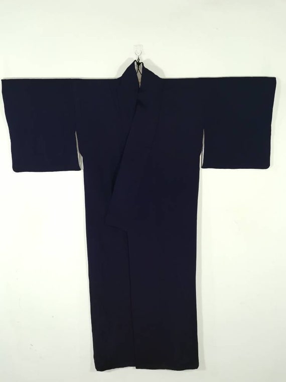 Japanese Kimono Robe Blue Kimono Dress Floral Kimono | Etsy