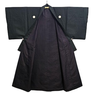 Japanese Kimono Robe Black Men&#39;s Kimono Dress | Floral Kimono | Kimono Cardigan | Long Kimono Robe | Yukata kimono - N17