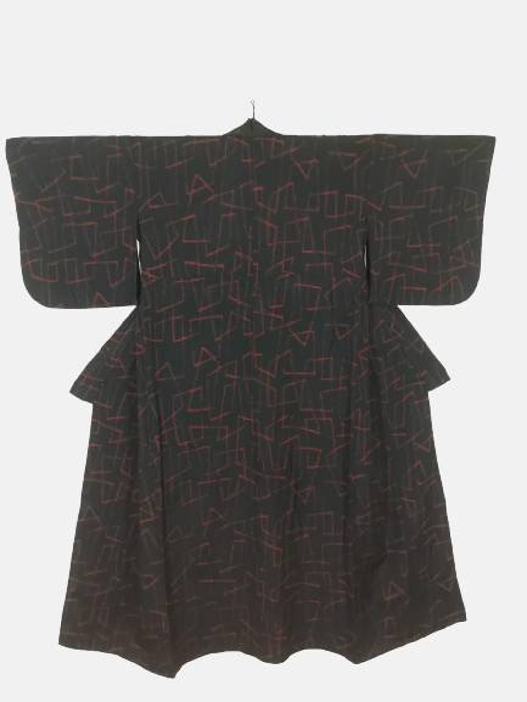 Japanese Kimono Robe Black Abstract Kimono Dress Floral Kimono Kimono