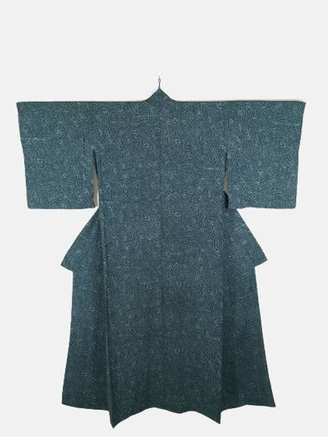 Japanese Kimono Robe Dark Grey Abstract Thin Sheer Kimono Dress ...
