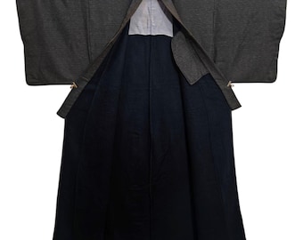 Japanese Kimono Robe Grey Men's Kimono Dress | Floral Kimono | Kimono Cardigan | Long Kimono Robe | Yukata kimono - N4