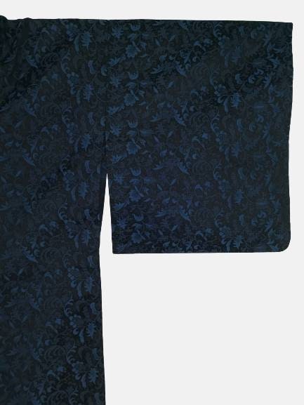 Japanese Kimono Robe Blue Floral Kimono Dress Floral Kimono - Etsy