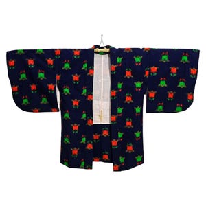 Japanese Blue Haori Abstract Kimono Jacket | Floral Kimono Haori | Kimono Cardigan | Short Kimono Robe | Short Sleeve - A997