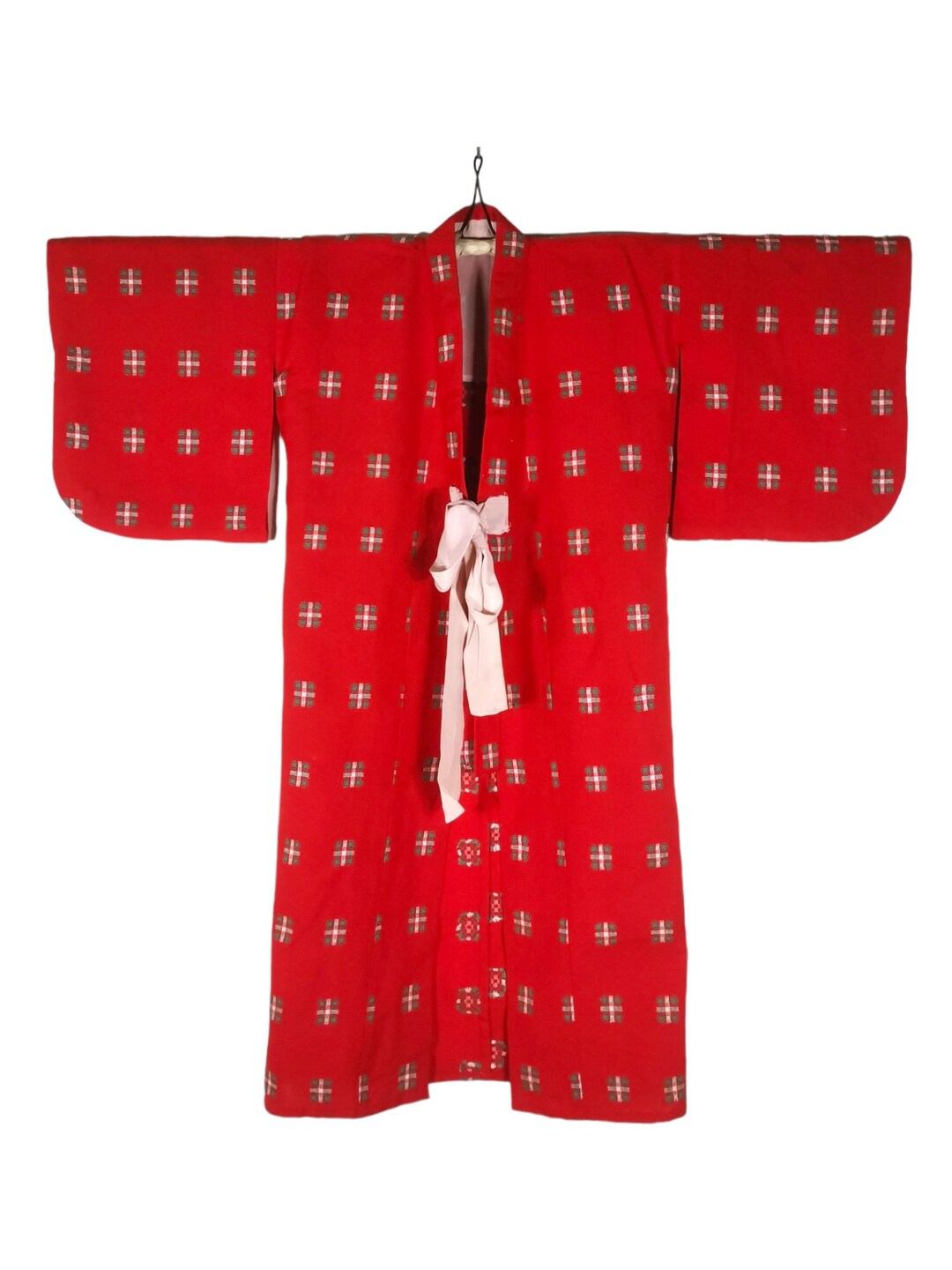 Japanese Kimono Robe Red Abstract Kimono Dress Floral Kimono Kimono