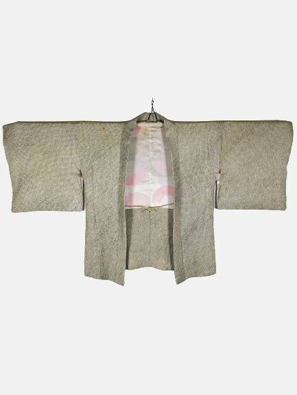 Giacca Kimono Haori astratta Shibori verde giapponese Kimono
