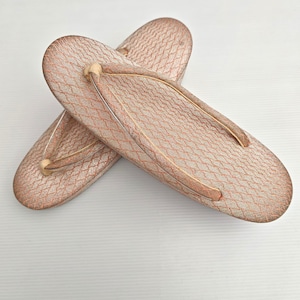 Japanese Traditional Pink Zori Geta Sandal Slipper Geta Shoes Geisha Geta Wood Maiko Kimono Costume - N85