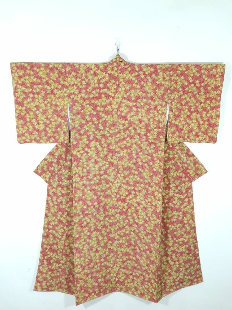 Japanese Kimono Robe Orange Floral Kimono Dress Floral Kimono Kimono ...