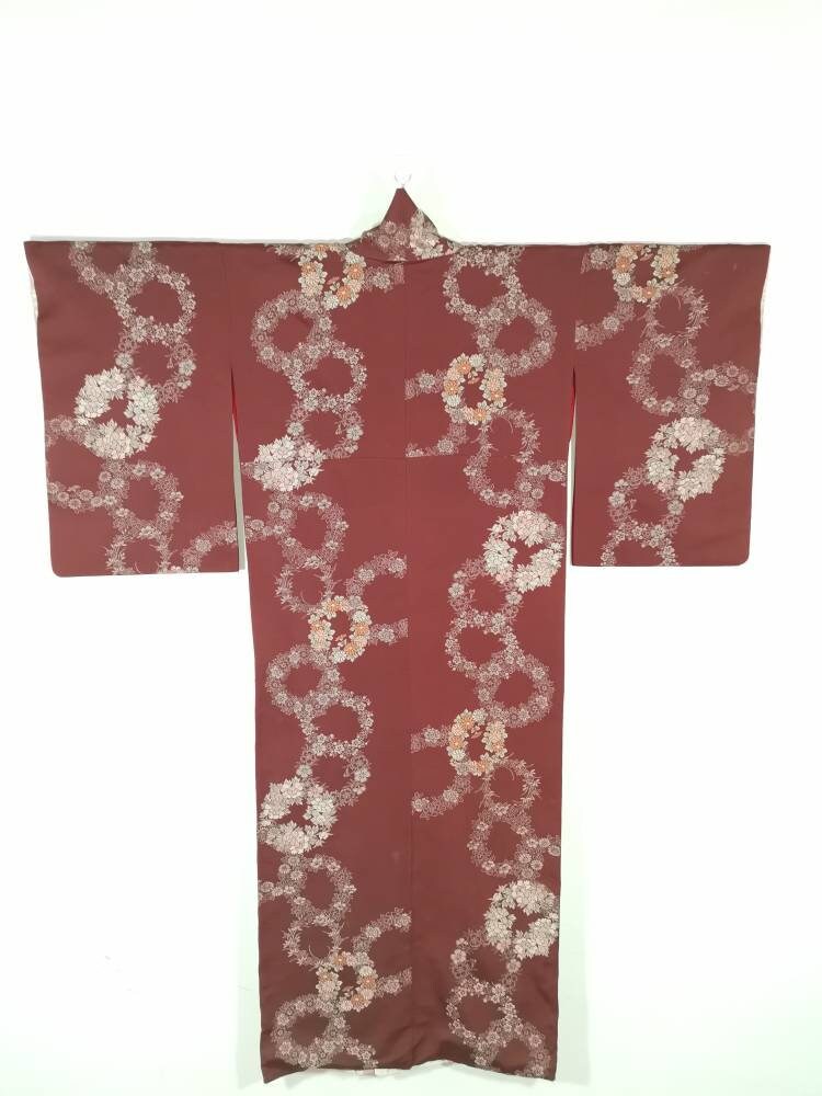 Japanese Kimono Robe Red Floral Kimono Dress Floral Kimono | Etsy