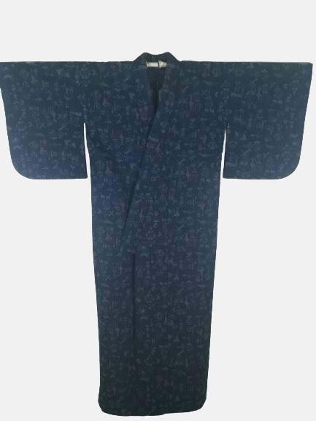 Japanese Kimono Robe Blue Abstract Kimono Dress Floral Kimono Kimono ...