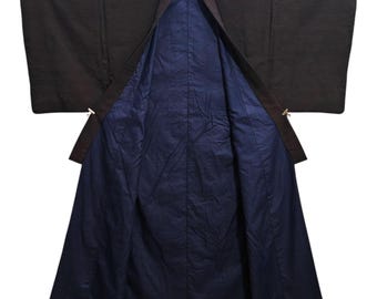 Japanese Kimono Robe Brown Men's Kimono Dress | Floral Kimono | Kimono Cardigan | Long Kimono Robe | Yukata kimono - N7