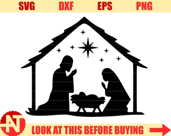 Download Nativity silhouette | Etsy