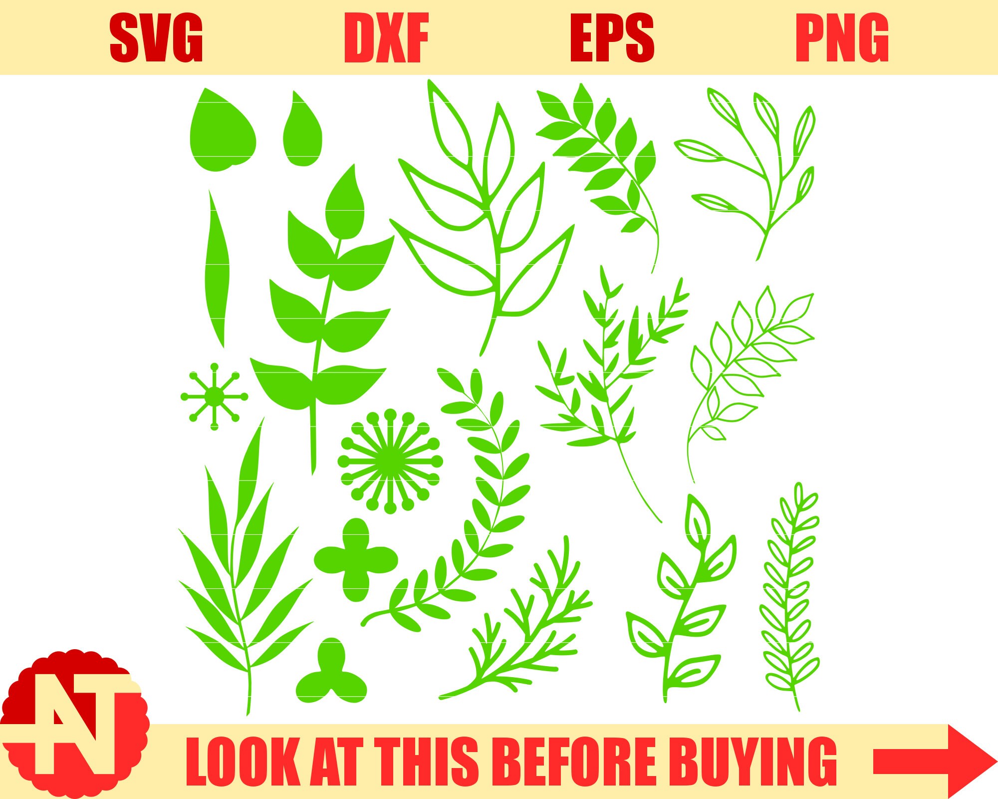 Leaf svg Leaves svg Branches Svg Ornament svg Flourish SVG ...