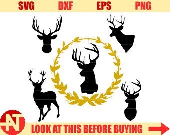 Deer SVG Deer Head SVG Deer Antler Svg svg files for Cricut svg Silhouette svg dxf png eps svg files